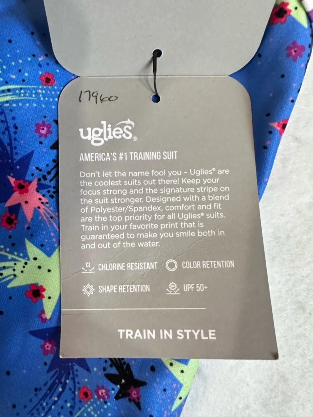 Girls' Blue Star Print One-Piece Uglies Swimsuit